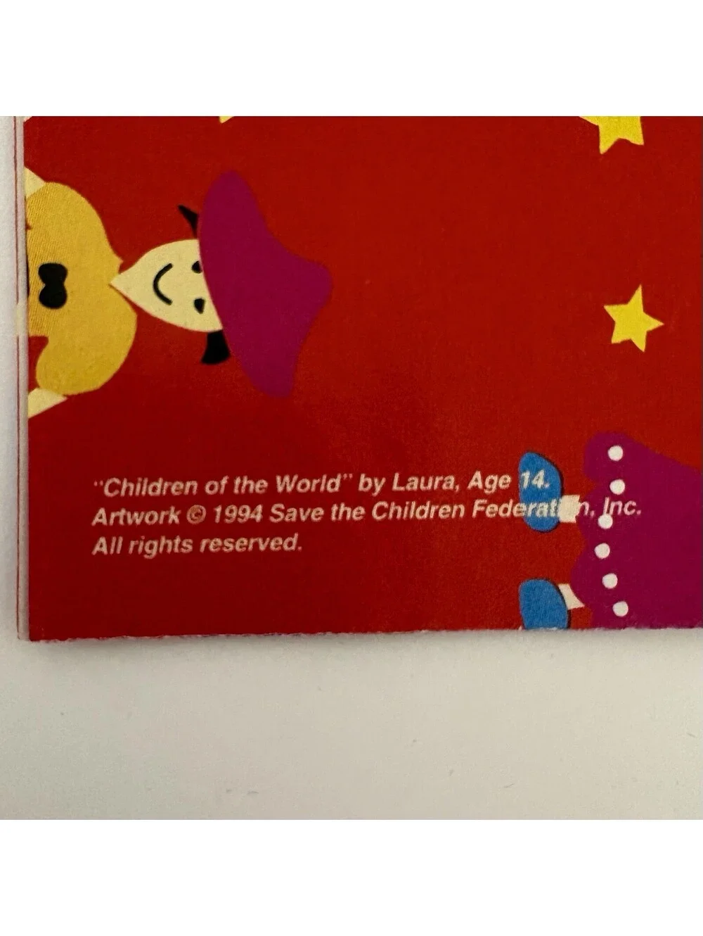 Vintage Christmas Flat Gift Wrap, Holiday Save the Children 1994 2002  3 Pack